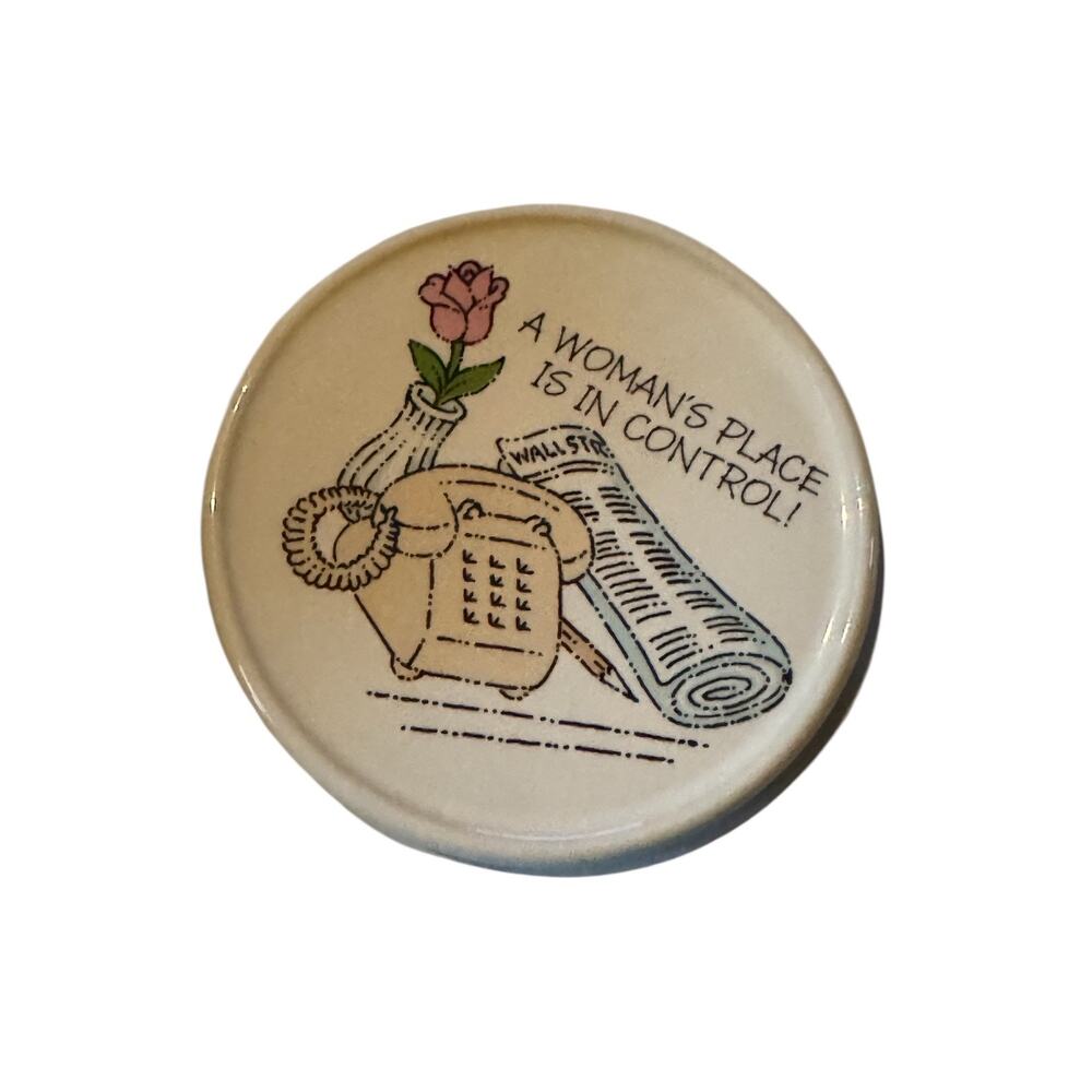 Vintage Hallmark Mug Mates Coffee Mug & Coaster A Woman’s Place 1986 Girl Power - Picture 2 of 9